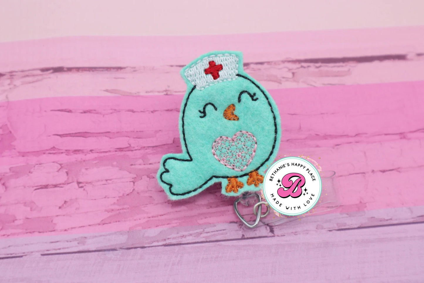 Bird nurse badge reel - badge reel nurse - badge holder nurse - medical ID badge holder - nurse gifts - nurse clip - retractable