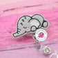 Sleep elephant - badge reel - elephant badge holder - badge reel nurse - badge clip - cute elephant - cute badge reel - retractable lanyard