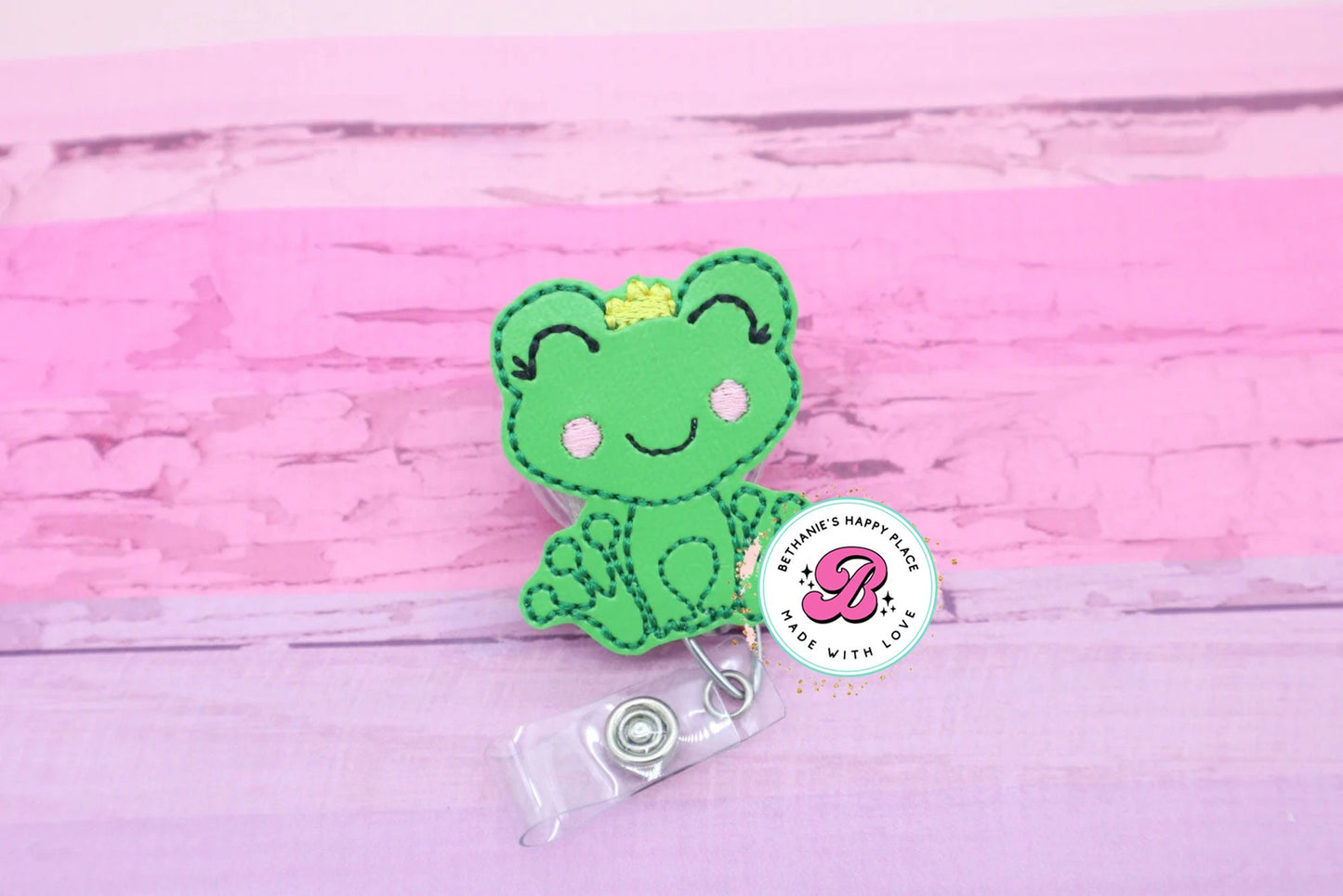 Frog badge reel - cute badge reel - badge holder cute - frog badge holder - frog gifts - badge reel nurse - retractable - lanyard