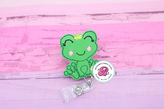 Frog badge reel - cute badge reel - badge holder cute - frog badge holder - frog gifts - badge reel nurse - retractable - lanyard