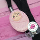 Baby girl badge reel - labor and delivery nurse - bundled baby - baby girl badge holder - baby girl badge clip - retractable ID holder