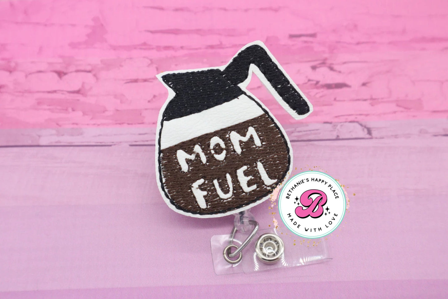 Coffee pot badge reel - badge reel cute - mom badge reel - coffee badge holder - coffee gifts - retractable - badge holder funny