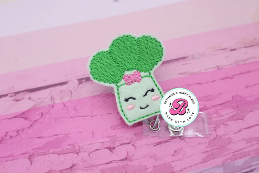 Broccoli badge reel - vegetable badge reel - badge reel cute - badge holder - dietician  - badge reel nurse - nutritionist badge reel