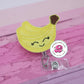 Banana badge reel - fruit badge reel - banana badge holder - nutritionist badge reel - bunch of bananas - cute badge reel - retractable reel