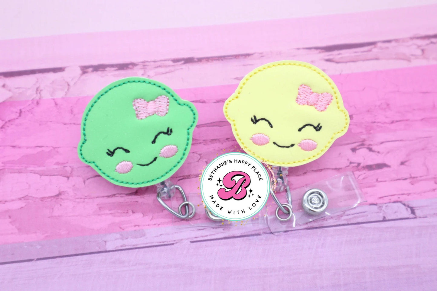 Lemon lime badge reel - lemon - lime - fruit badge reel - dietician - nurse - teacher - badge pull - cute badge reel - food badge holder