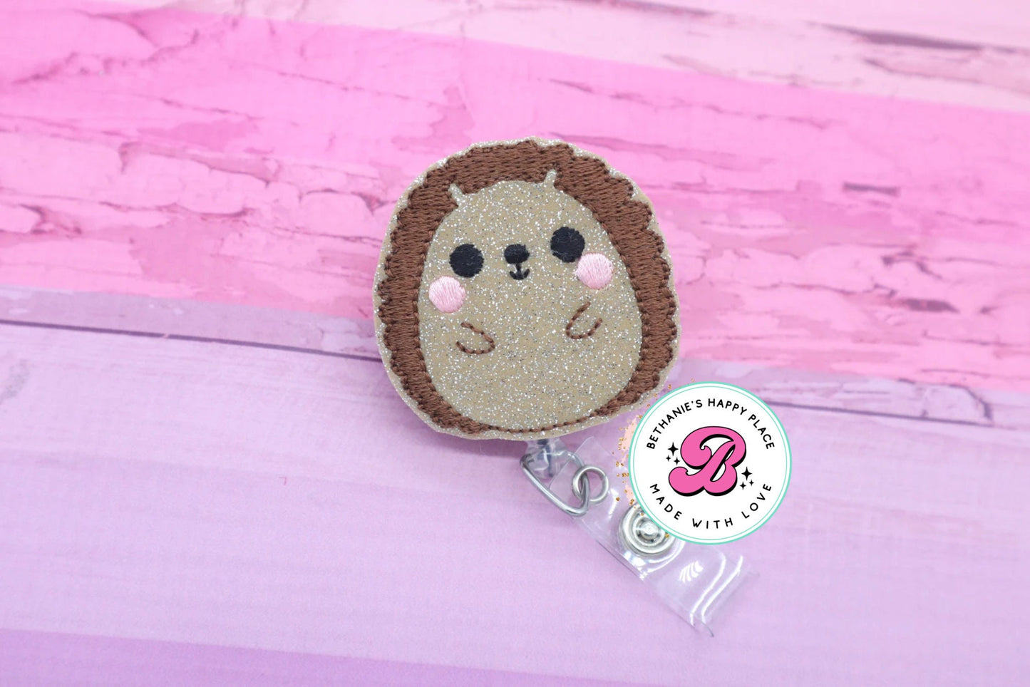 Hedgehog badge reel - Retractable ID Badge Holder - Badge Holder - Lanyard - hedgehog gifts - teacher badge reel - badge pull