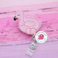 Flamingo badge reel - flamingo badge holder - flamingo float - summer badge reel - summer badge ID clip - cute badge reel - badge clip