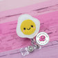 Egg badge reel - egg badge holder - cute badge reel - food badge reel - food badge clip - egg badge clip - sunny side up egg - lanyard