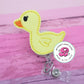 Duck badge reel - yellow duck - duck badge holder - cute badge reel - retractable ID badge holder - duck badge clip