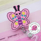 Butterfly badge reel - butterfly badge holder - butterfly gifts - pink butterfly badge clip - cute badge reel - nurse badge reel - teacher