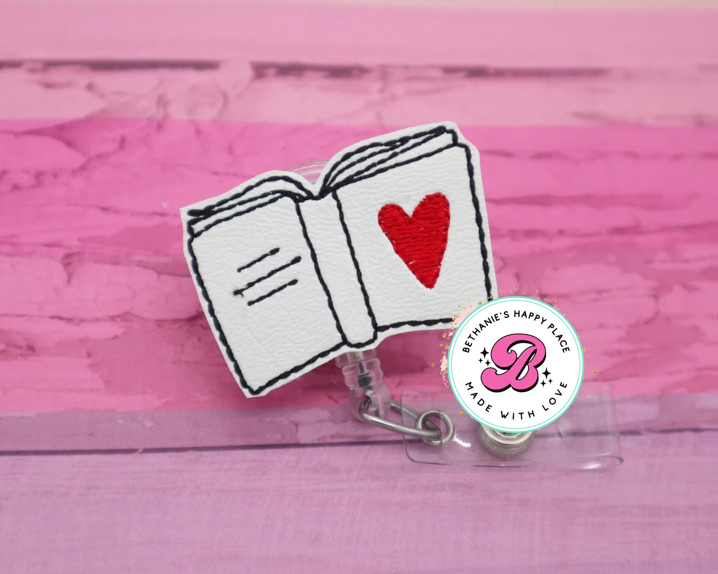 Book badge reel - book badge holder - book lover gifts - librarian badge reel - teacher badge reel - teacher gifts - book lover badge holder