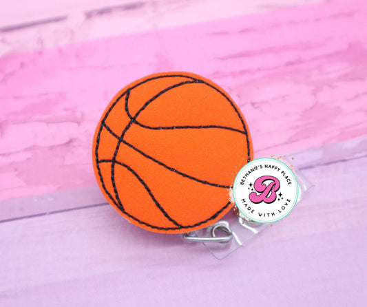 Basketball badge reel - basketball badge clip - basketball lanyard - sports badge reel - gift for coach - basketball gift for coach