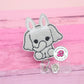 Elephant bunny badge reel - Easter badge reel - Easter bunny ID holder - elephant badge clip