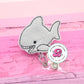 Shark badge reel - shark badge holder - teacher badge reel - nurse badge reel - cute shark badge reel - shark badge clip - retractable reel