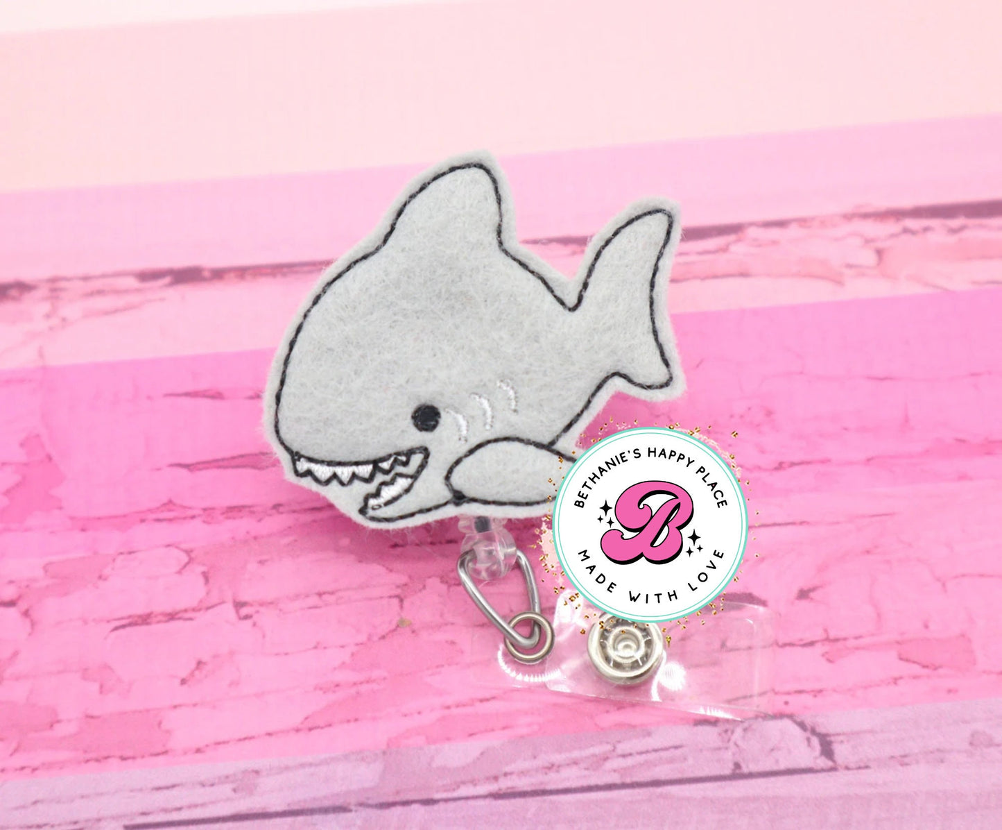 Shark badge reel - shark badge holder - teacher badge reel - nurse badge reel - cute shark badge reel - shark badge clip - retractable reel