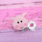 Pig head badge reel - pig badge holder - pig badge clip- cute pig badge reel - pig gifts - retractable badge reel - ID holder - badge topper