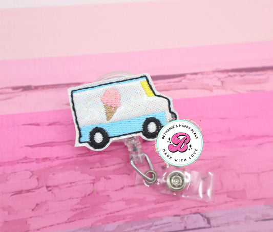 Ice cream truck badge reel - ice cream badge reel - summer badge reel - badge clip - retractable badge holder - medical ID badge holder