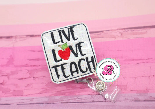 Teacher badge reel - teacher badge holder - teacher ID badge holder - gift for teacher - teacher appreciation gift - love teaching - clip