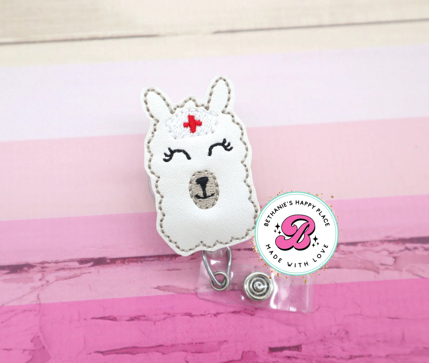 Nurse llama badge reel - nurse llama badge holder - cute badge reel - llama gifts - nurse gifts - nurse badge holder - nurse badge pull