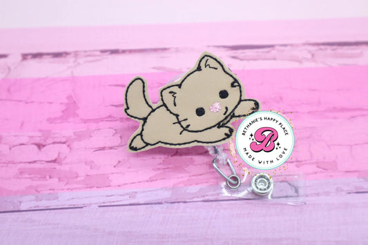 Kitten badge reel - kitten badge holder - cat badge reel - cat badge holder - ID badge holder - retractable badge reel - cute badge reel