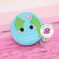 Earth with face mask - retractable badge reel - Earth badge reel - Earth badge holder - ID badge holder - medical badge reel - nurse badge