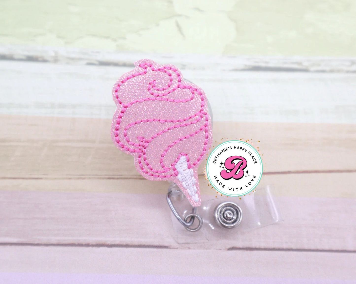 Cotton candy badge reel - cotton candy badge holder - ID badge holder - badge pull - cute badge reel - nurse badge reel - teacher gifts