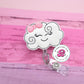 Cloud badge reel - cloud badge holder - cloud badge pull - retractable badge reel - cloud gifts - nurse badge reel - teacher badge reel