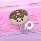 Donut badge reel - chocolate donut badge reel - donut badge holder - donut ID badge holder - gift for nurse - gift for teacher - retractable