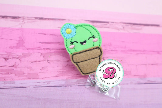 Cactus badge reel - cactus plant badge reel - cactus badge holder - cute cactus badge reel - badge holder - nurse badge reel - retractable