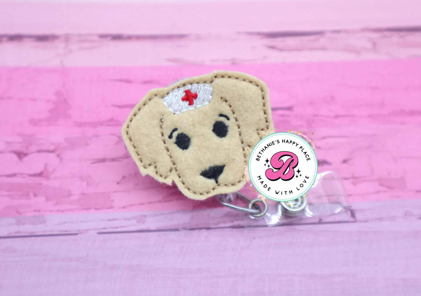 Puppy nurse badge reel, nurse puppy badge reel, dog nurse badge reel, gift for nurse, nurse ID badge holder, nurse badge reel, retractable