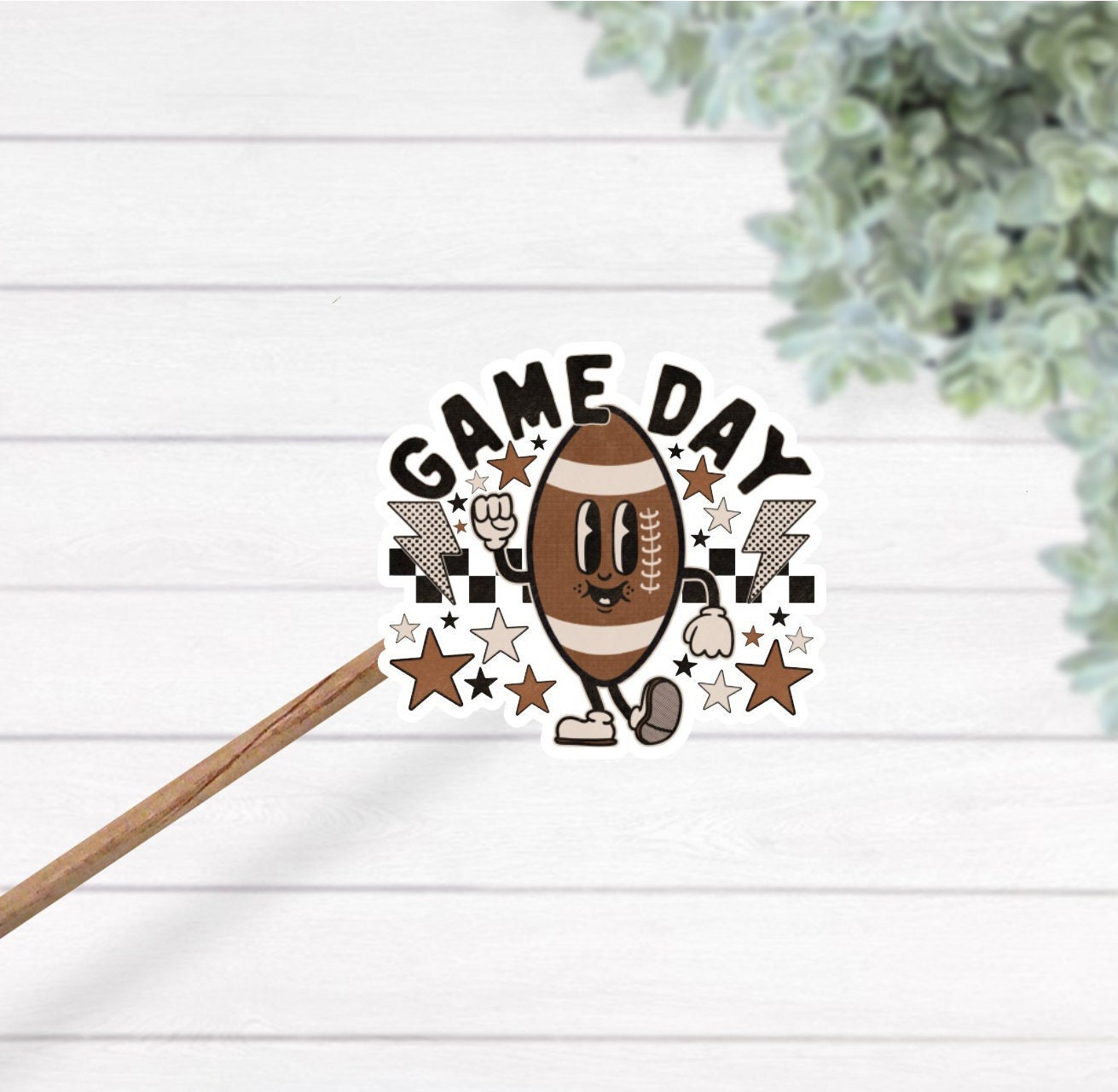 Game day football sticker - cute football sticker - retro football sticker - sports sticker - custom stickers - retro sports sticker