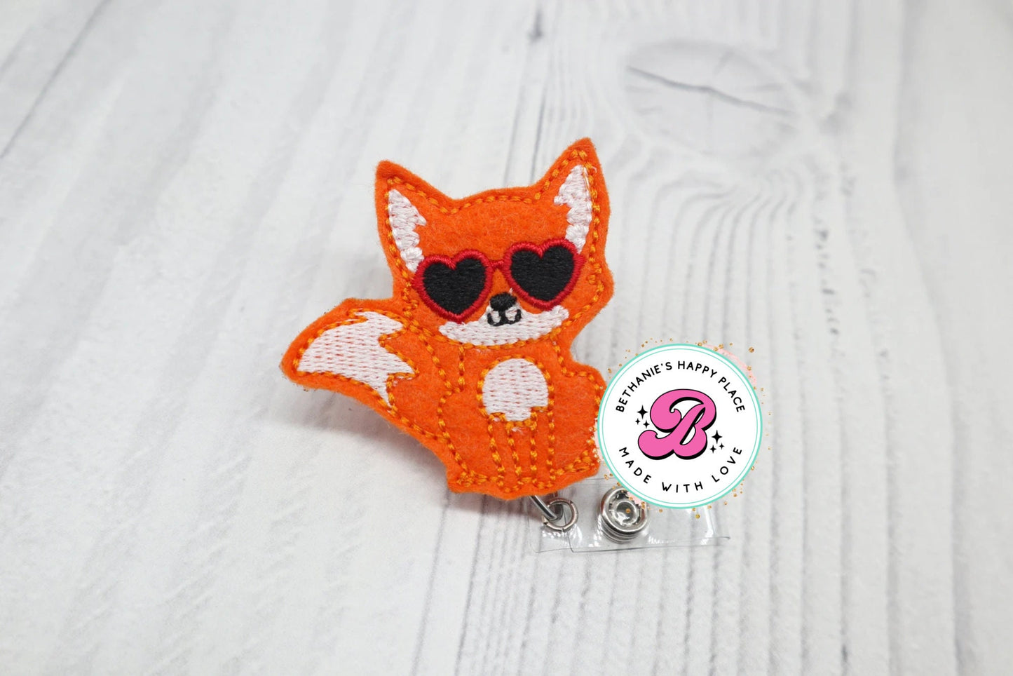 Fox badge reel, fox badge holder, fox gifts, teacher badge reel, nurse badge ID holder, gift for nurse, teacher gifts, retractable ID badge