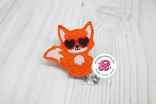 Fox badge reel, fox badge holder, fox gifts, teacher badge reel, nurse badge ID holder, gift for nurse, teacher gifts, retractable ID badge