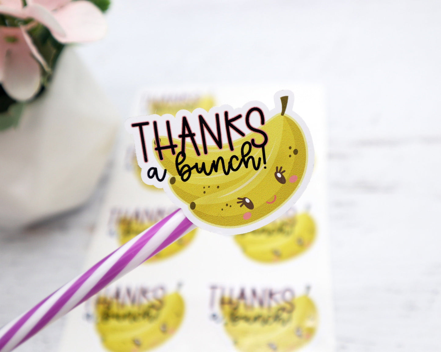 Thanks a bunch banana packaging stickers - cute packaging stickers - small business stickers - thank you stickers for packages