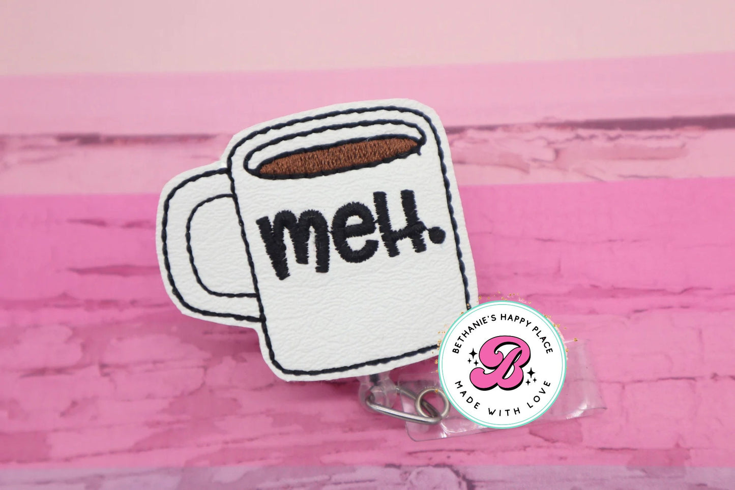 Coffee cup badge reel - badge reel funny - coffee badge reel - cute badge reel - coffee badge clip - coffee cup badge reel