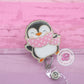 Penguin badge reel, penguin badge holder, penguin lanyard, cute badge reel, glitter badge reel, Christmas winter badge reel, penguin gifts