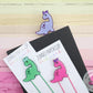 Dinosaur bookmark, girls dinosaur bookmark, jumbo paperclip bookmark, bookmark for kids, custom bookmark, dinosaur gifts for girls