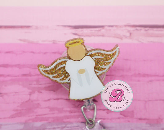 Angel badge reel, angel badge clip, Christmas badge reel, pretty angel, angel gifts, guardian angel badge reel, nurse badge reel, badge clip