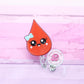 Blood drop badge reel, badge reel for phlebotomist, phlebotomist gifts, blood droplet badge clip, nurse badge reel, blood badge holder