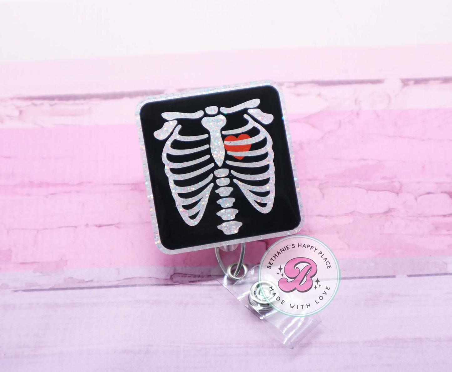 X-ray tech badge reel, radiologist badge reel, rib cage badge reel, X-ray gifts, skeleton badge reel, radiologist badge holder, nurse