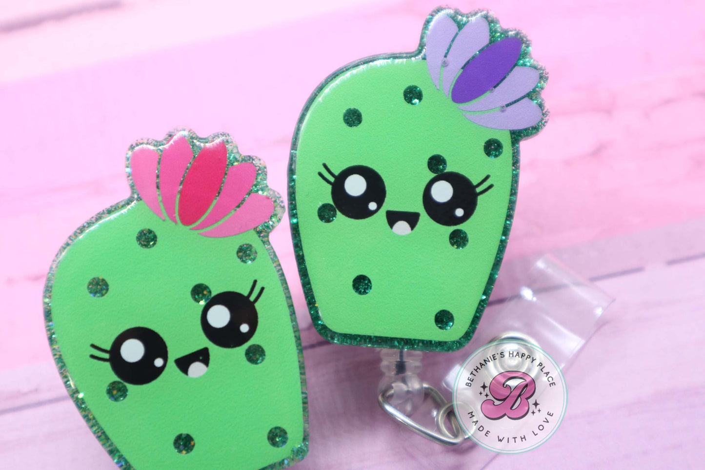 Cactus badge reel, cute cactus badge reel, cactus badge holder, cactus badge clip, badge reel nurse, teacher badge holder, ID badge holder