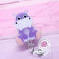 Hippo badge reel, purple hippo badge holder, hippopotamus badge reel, cute hippo retractable badge reel, badge reel nurse, teacher badge