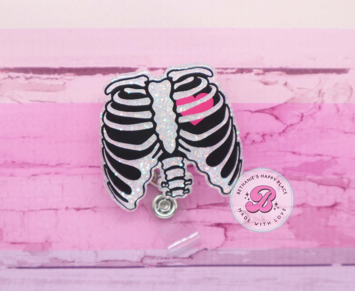 Rib cage badge reel, radiologist badge reel, rib cage badge reel, X-ray tech badge reel, skeleton badge reel, radiologist badge holder