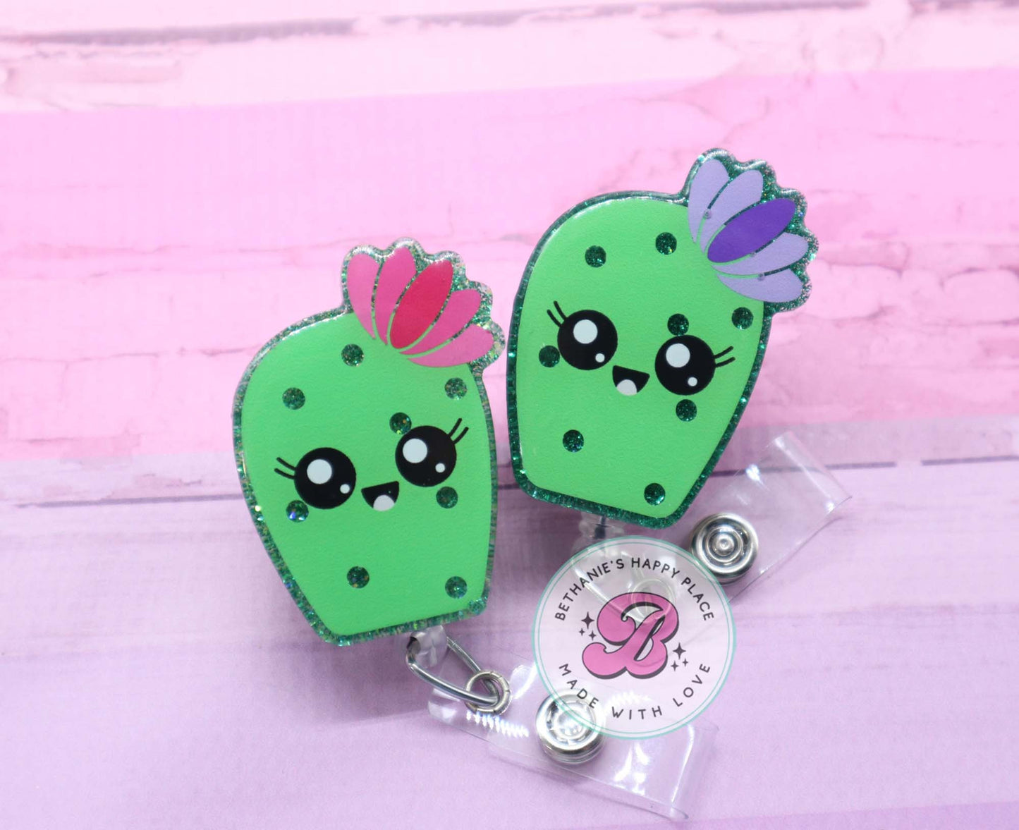 Cactus badge reel, cute cactus badge reel, cactus badge holder, cactus badge clip, badge reel nurse, teacher badge holder, ID badge holder