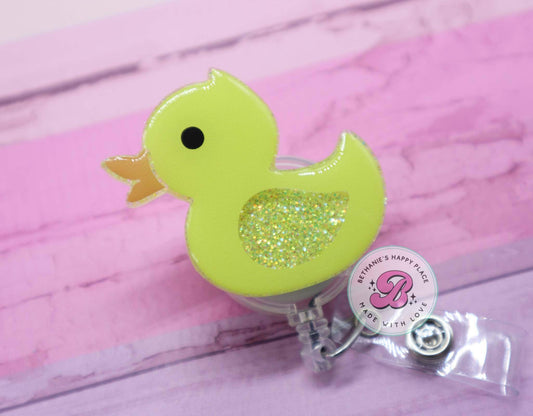 Duck badge reel, rubber duck badge reel, ducky badge reel, retractable ID badge holder, badge reel nurse, duck badge holder, badge clip