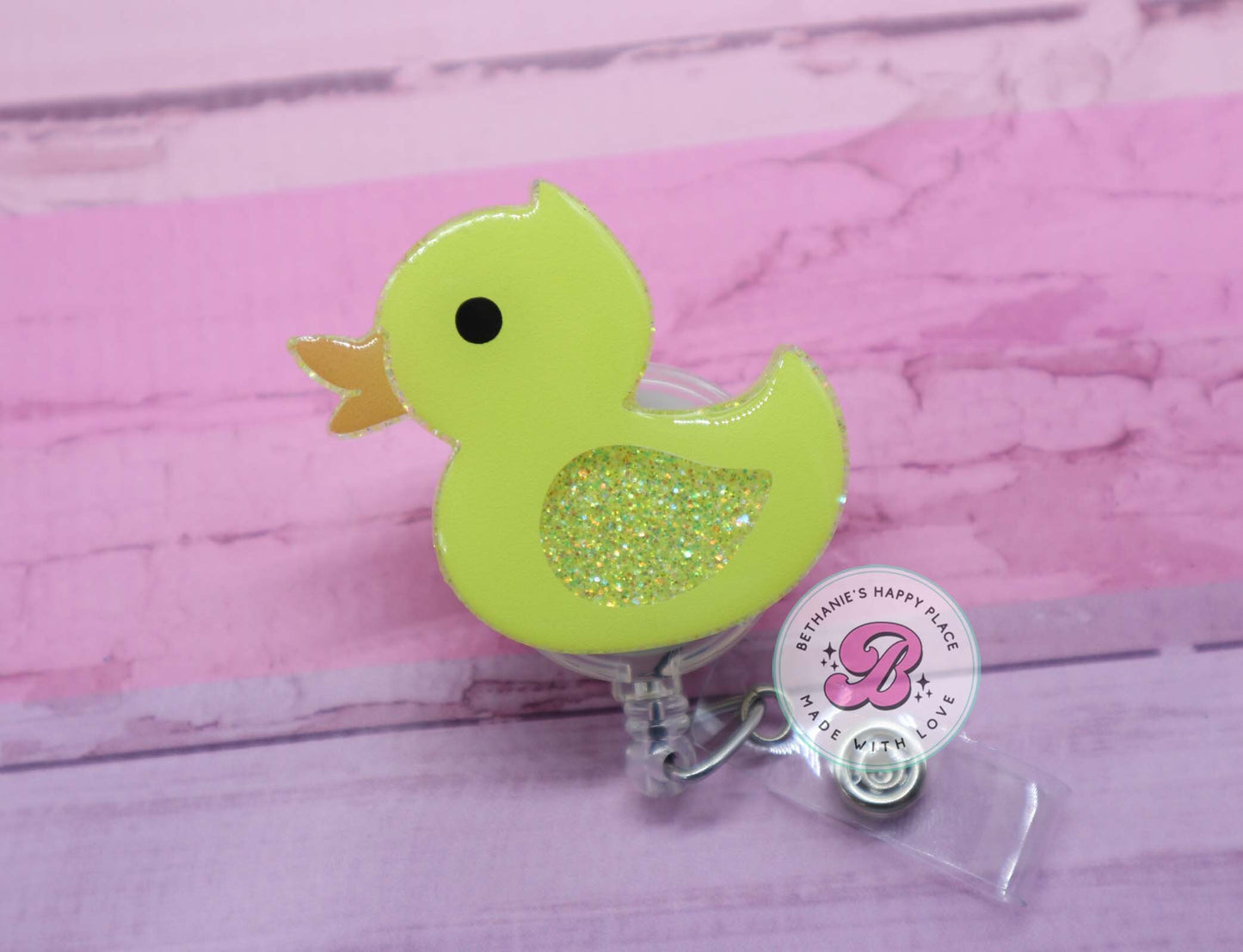 Duck badge reel, rubber duck badge reel, ducky badge reel, retractable ID badge holder, badge reel nurse, duck badge holder, badge clip