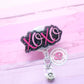 XOXO badge reel, Valentine's Day badge reel, hugs and kisses badge holder, retractable ID badge clip, acrylic badge reel for Valentine's Day