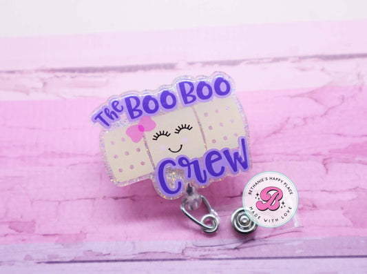 The boo boo crew badge reel, bandage badge reel, nurse badge reel, nurse lanyard, school nurse badge holder, ID badge holder for nurse