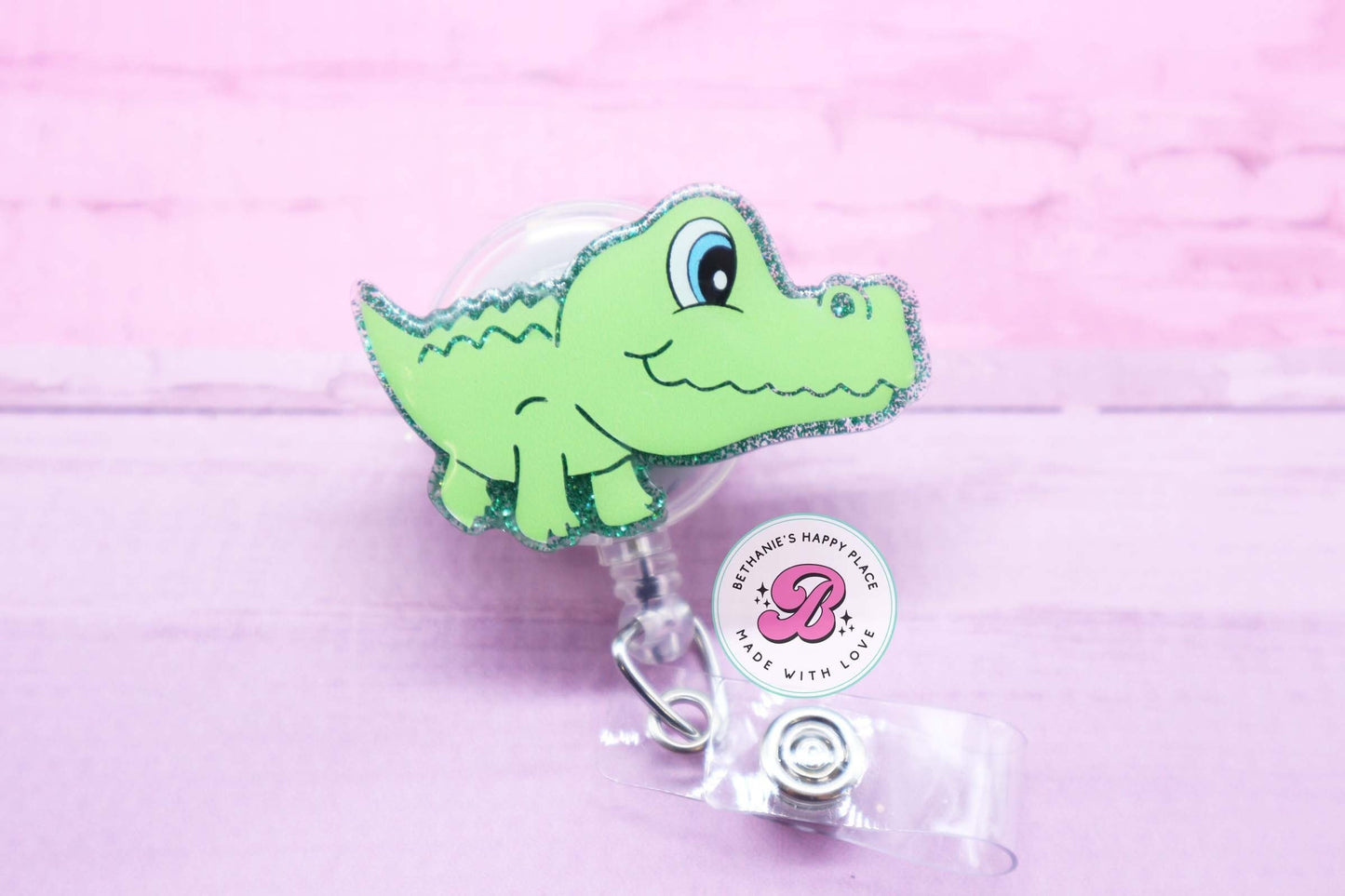 Alligator badge reel, gator badge reel, alligator badge clip, school mascot badge reel, gift for teacher, teacher badge holder, badge clip