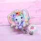 Baby elephant badge reel, floral elephant badge holder, colorful baby elephant, elephant gifts, nurse badge reel, medical ID badge holder